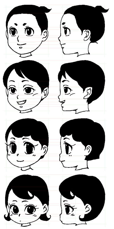 デフォルメキャラの描き方３ 顔 横顔の輪郭と首のバランス