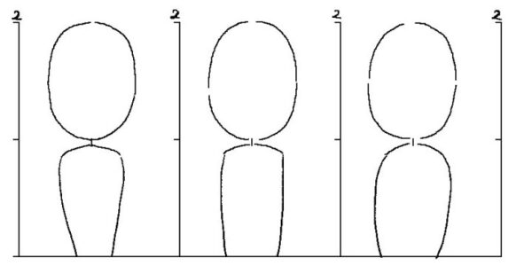 頭と体、全体の大きさを決める図
