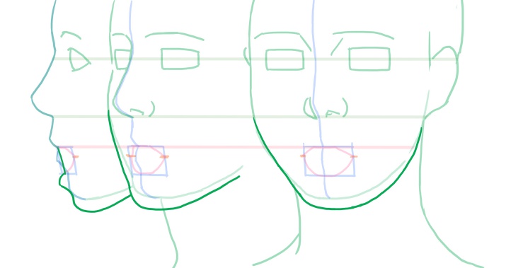 口の描き方のコツは 単純化して顔の角度と立体感を考える