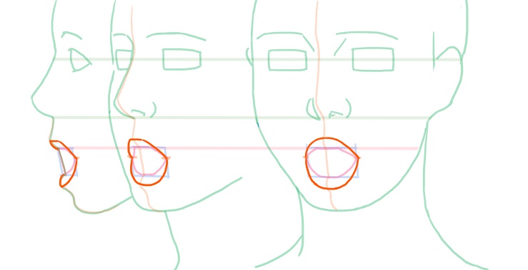 口の描き方のコツは 単純化して顔の角度と立体感を考える