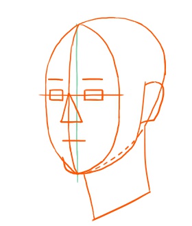 人の顔イラストの簡単なバランスの取り方と描き方 斜め顔編